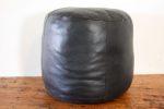 Leather Round Pouf-2073