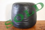 Leather Round Pouf-0