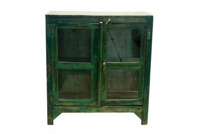 Vintage Glass Green Cabinet -0
