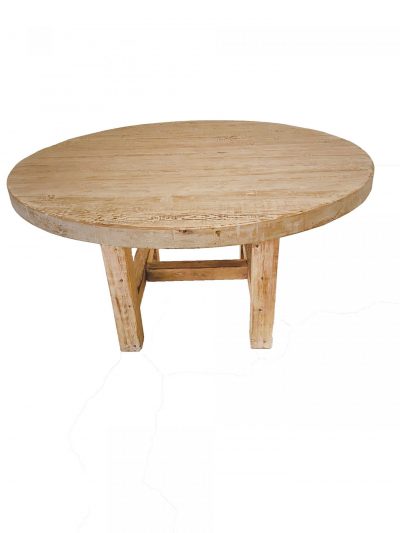 60" Round Reclaimed Pine Table- Straight Leg -0