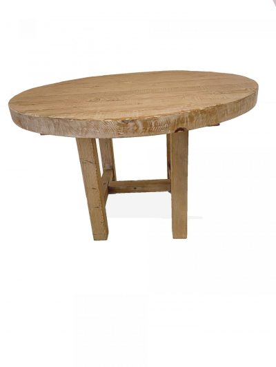 48" Round Reclaimed Pine Table- Straight Legs-0